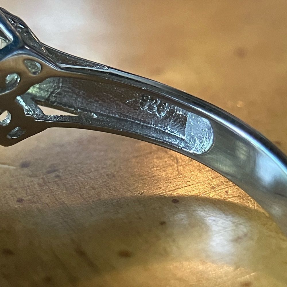 Genuine Golden Quartz Sterling Silver Cocktail Ring Size 10 - Picture 6 of 9